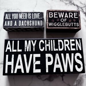 Dog Mom Wooden Box Signs Farmhouse Decor Bundle
